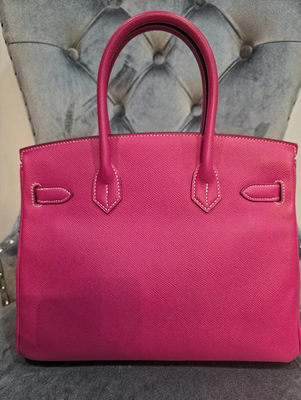 Authentic Hermes Birkin B30 hss Rose Tyrien /BORDEAUX EPSOM phw